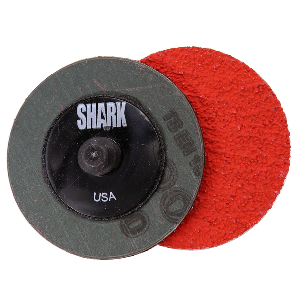 Shark Industries 2" Red Ceramic Grinding Discs Rolock 80 Grit - 25 Pk 12626